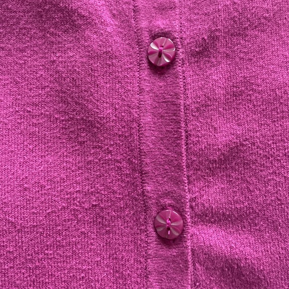 Christopher & Banks  3/4 sleeve Button down Cardigan Sweater Size L in Magenta - Picture 4 of 5